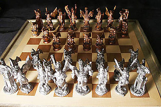 Sochy - Dračie šachové figúry (Patinované) - 9691593_