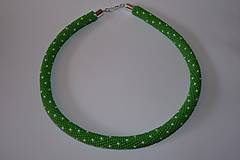 Náhrdelníky - Zelený náhrdelník s bodkami - 9693104_
