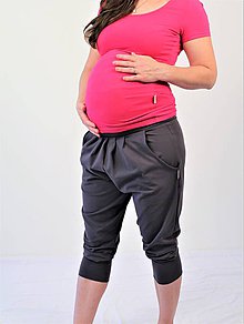 Tehotenské oblečenie - Tehotenské - turecké - jóga kraťasy, výber farieb, veľ XS - M - 9696080_