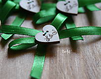 Svadobné pierka - Svadobné pierka s mašličkou zelenou - 9699330_