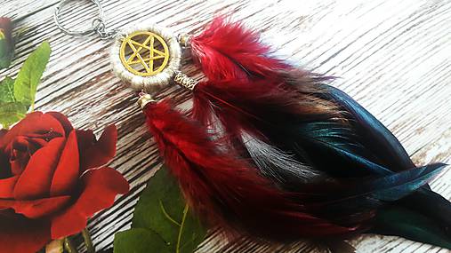 Dekorácie - Ķľúčenka Pentagram  - 9699806_