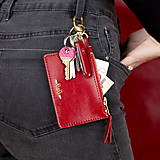 Kľúčenky - Kožená kľúčenka/peňaženka MARATHON  (Biela) - 9701191_