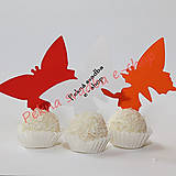 Darčeky pre svadobčanov - Menovka v tvare motýľa - s textom - 160 g papier , rôzne farby papiera - 9699967_