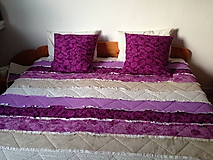Úžitkový textil - Fialový strapatý rag quilt - 9699171_
