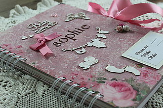 Papiernictvo - Originálny ružový fotoalbum pre dievčatko - 9702491_