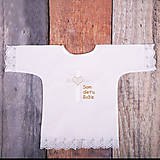 Detské oblečenie - Krstná košieľka - kríž so srdcom (Zlatá) - 9702008_