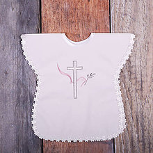 Detské oblečenie - Krstná košieľka - kríž s holubicou - 9701888_