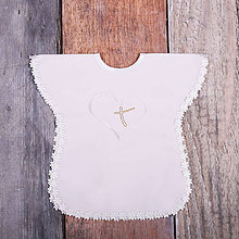 Detské oblečenie - Krstná košieľka - srdce s krížikom 2 (Biela) - 9701956_