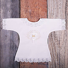 Detské oblečenie - Krstná košieľka - ryba, srdce, kríž (Biela) - 9701959_