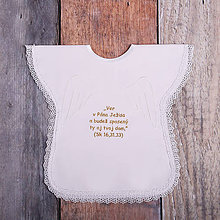 Detské oblečenie - Krstná košieľka - nápis Ver (Zlatá) - 9701967_