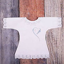 Detské oblečenie - Krstná košieľka - srdce s krížikom 2 (Modrá) - 9701976_
