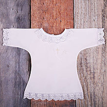 Detské oblečenie - Krstná košieľka - srdce s krížikom 2 (Biela) - 9701978_