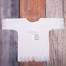 Detské oblečenie - Krstná košieľka - kríž so srdcom (Strieborná) - 9702006_