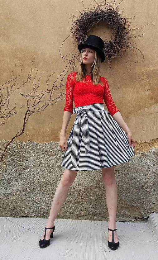 Sukne - ČERNOBÍLÁ PRUHOVANÁ - 9702432_