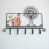 Nábytok - svadobný vešiak na kľúče domček a strom (svetlý domček) - 9708638_