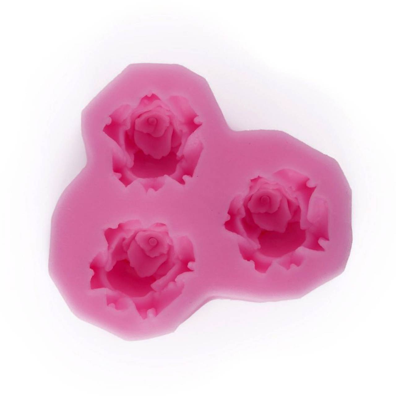 Silikónová forma - 3 ruže, 6,5x5,5 cm