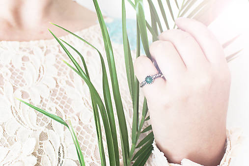 Strieborný prsteň so silimanitom - Smaragdové nebíčko