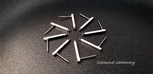 Komponenty - Základ na náušnice - 20 x 2 mm - cena za pár - striebro - 9711510_