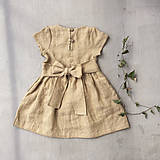 Detské oblečenie - Detské ľanové šaty s opaskom - rôzne farby - 9710190_