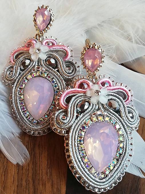 Náušnice - Little gift - soutache náušnice - 9711335_
