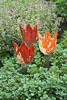 Dekorácie - tulipány - zápich do kvetináča, záhrady - 9715242_