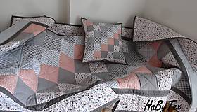 Úžitkový textil - Sivá patchworková súprava - 9716469_