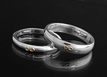 Prstene - 585/1000 zlaté snubné prstene obrúčky Infinity - 9719388_