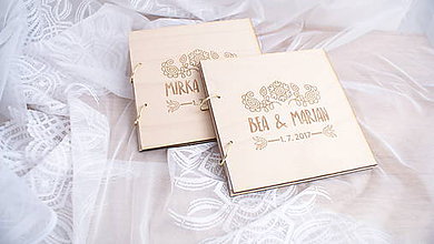 Papiernictvo - Drevená svadobná kniha hostí - 9719338_