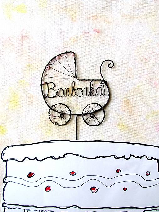 Dekorácie - Zapichovacie srdiečko 12x12 (Kočiarik) - 9717447_