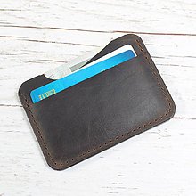 Peňaženky - Kožená mini peňaženka. Hnedá peňaženka. - 9724883_