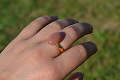 Prstene - Slnečný kameň pozlátený prsteň Ag 925 - 9724642_