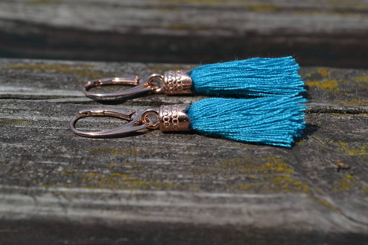 Pozlátené náušnice so strapcom Ag 925