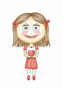 Kresby - Darovať srdce - kresba dievča (7) - 9724144_