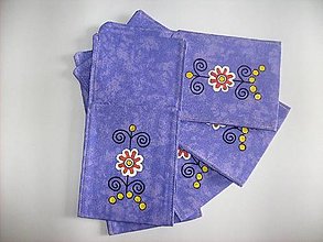 Úžitkový textil - Maľované vrecko na príbor - fialové, 12 x 24,5 cm - 9726048_