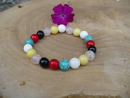 Náramky - náramok z rôznych druhov minerálov-veselé leto - 9726292_