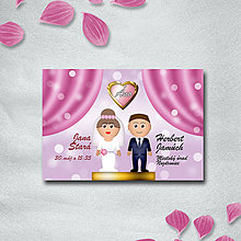 Papiernictvo - Luxus svadobné oznámenie s vlastnou karikatúrou (1) - 9729183_