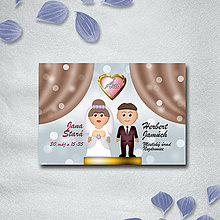 Papiernictvo - Luxus svadobné oznámenie s vlastnou karikatúrou (3) - 9729206_