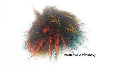 Galantéria - Kožušinový brmbolec s patentkou - melírový - 9734142_