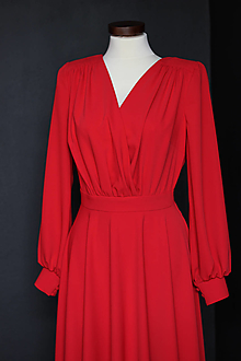 Šaty - Spoločenské šaty s dlhým rukávom a kruhovou sukňou rôzne farby - 9736118_