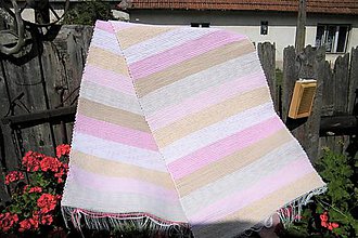 Úžitkový textil - Tkaný koberec hnedo-ružový - 9737109_