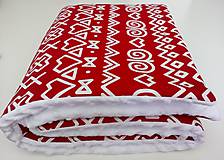 Detský textil - Deka čičmany červené - 9741496_