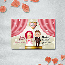 Papiernictvo - Luxus svadobné oznámenie s vlastnou karikatúrou (5) - 9743514_