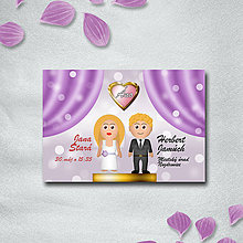 Papiernictvo - Luxus svadobné oznámenie s vlastnou karikatúrou (8) - 9743521_