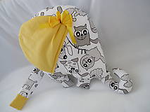 Úžitkový textil - Sloník - žltá mašlička - 9746986_
