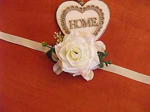 Náramky - Náramky na ruku - smotanová ruž a hortenzie - 9746209_