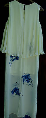 Šaty - Ručne maľované krásne smotanové svadobné šaty  " blue rose" - 9748105_