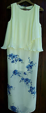 Šaty - Ručne maľované krásne smotanové svadobné šaty  " blue rose" - 9748108_