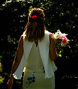 Šaty - Ručne maľované krásne smotanové svadobné šaty  " blue rose" - 9748190_