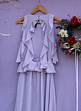 Šaty - krásne ručne maľované  svadobné šaty - lilac - 9748305_