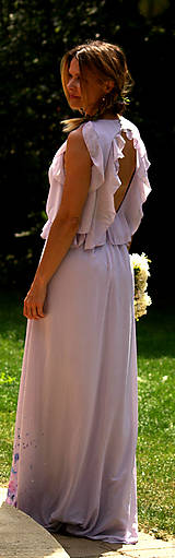 Šaty - krásne ručne maľované  svadobné šaty - lilac - 9748308_